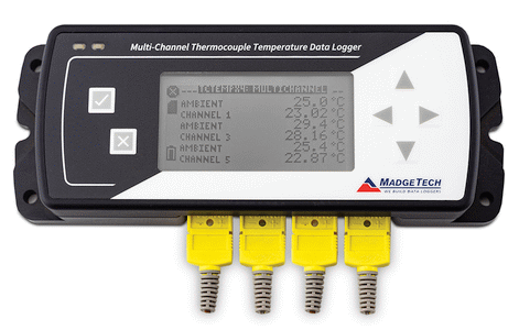 Data logger termopar 4 canales con pantalla local